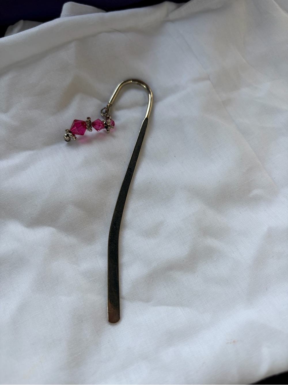 Pink & Silver Metal Bookmark